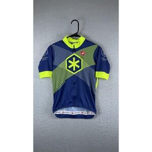 Castelli Caldwell Sport Cycling Jersey Mens Large Blue Full Zip Short Sleeve